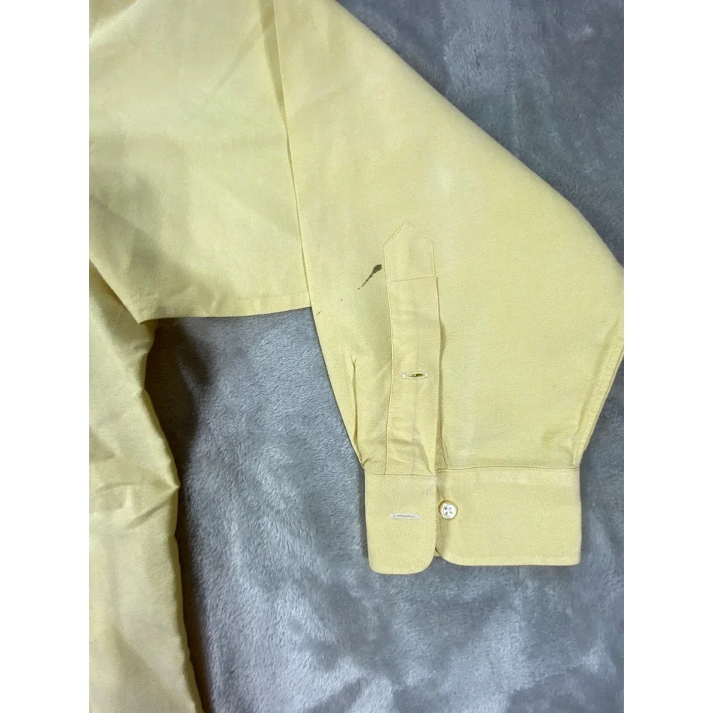 Polo‎ Ralph Lauren Dress Shirt Mens 17-35 Yellow Yarmouth Business Button Down